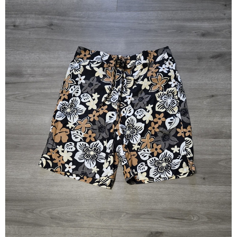 IZOD PERFORMX Mens Swim Trunks Floral‎ Size Large Bathing Suit
